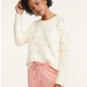 Lou and Grey Cream and Purple Polka Dot Sweater